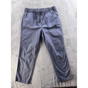L L Bean Utility Pants Elastic Waist Drawstring Tencel Blend Blue Size Medium